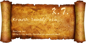 Krauth Teodózia névjegykártya